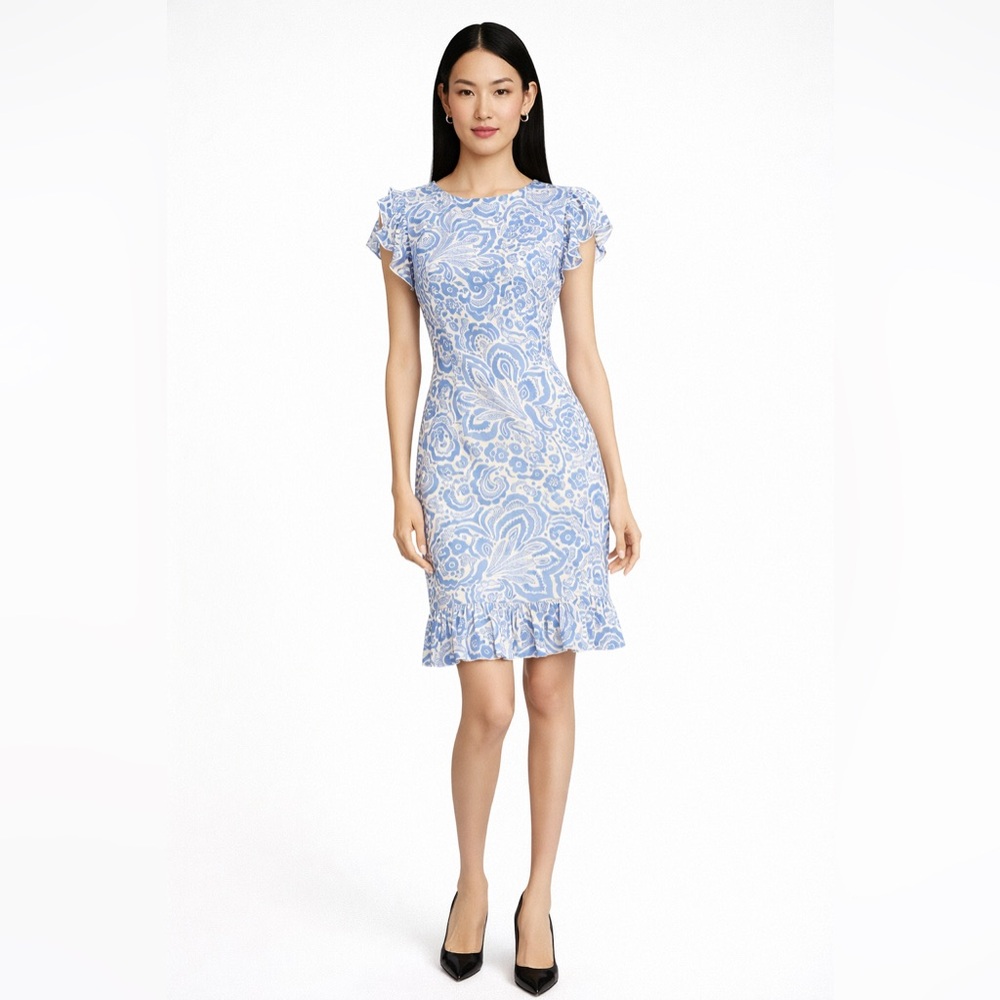 Tommy Hilfiger Blue  Ruffle Dress NWT SIZE 8